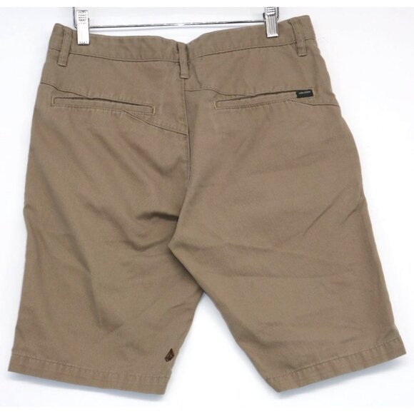 Volcom Mens Khaki Cargo Shorts Size 30 Cotton Blend Casual Wear Flat Front Chino - Picture 10 of 12